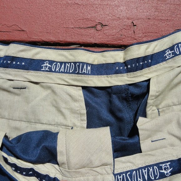 Grand Slam pleated front blue Golf Shorts~EUC~36~polyester~Comfy golf sh… - Picture 3 of 5